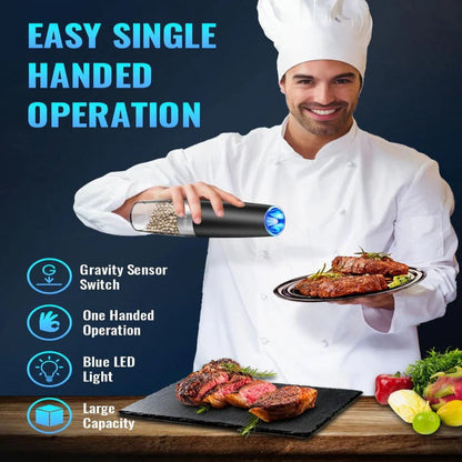 Automatic Salt and Pepper Mill Set with LED Light