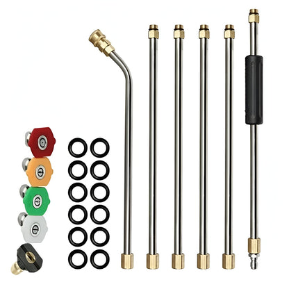 Long Reach Pressure Washer Extension Kit with Tips - Ortekor