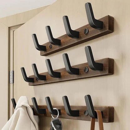 Rustic Wooden Wall Mounted Coat Rack