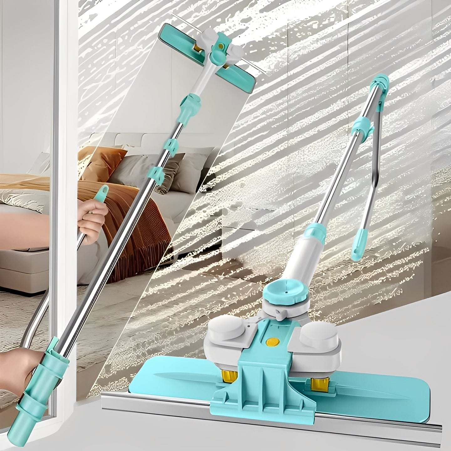 Extendable Window Scrubbing Brush Tool