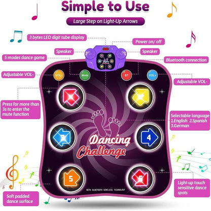 Fun Kids Dance Pad with Lights and 5 Game Modes