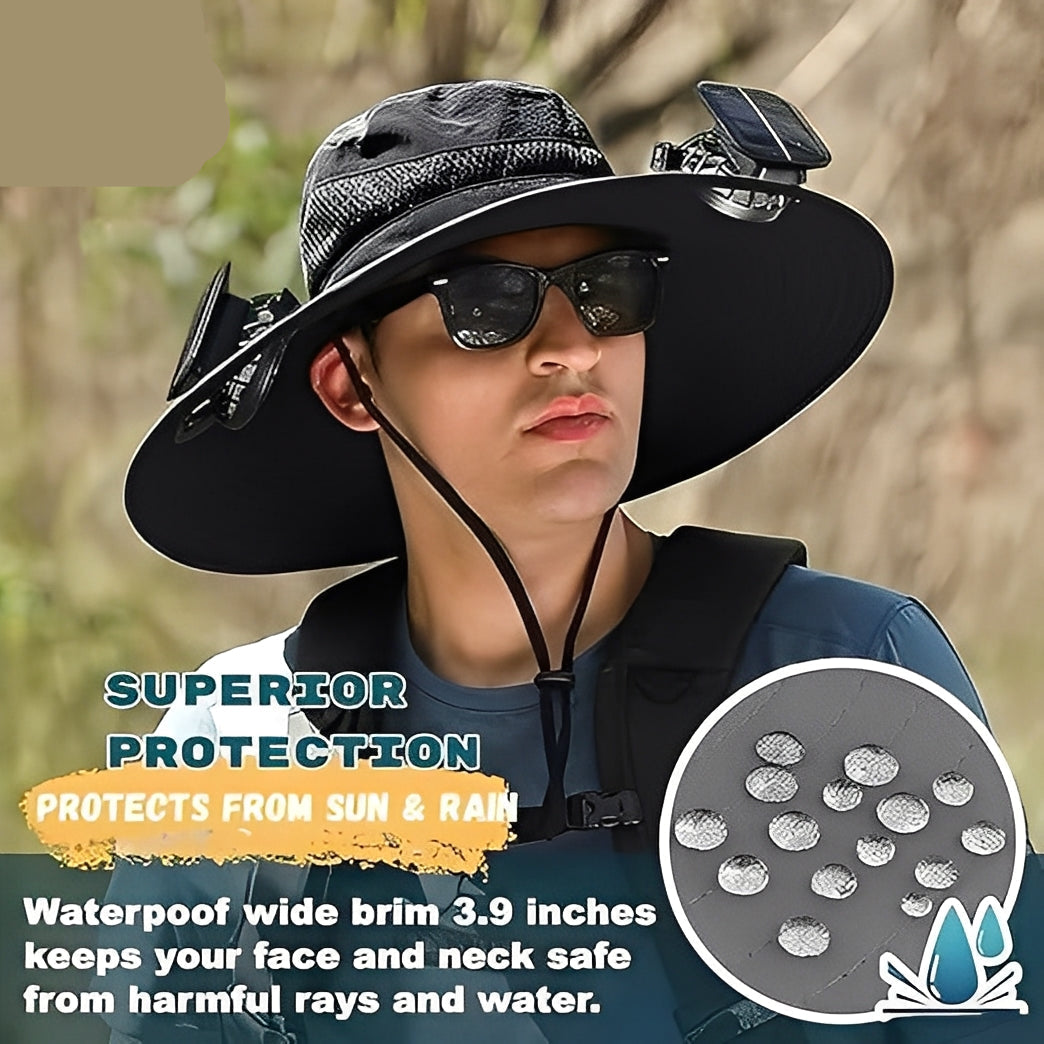 Cooling Sun Hat with USB Fans and Breathable Mesh