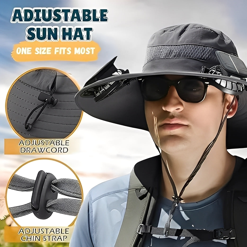 Cooling Sun Hat with USB Fans and Breathable Mesh