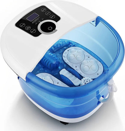 Relaxing Heated Foot Spa Massager with Bubbles and Rollers