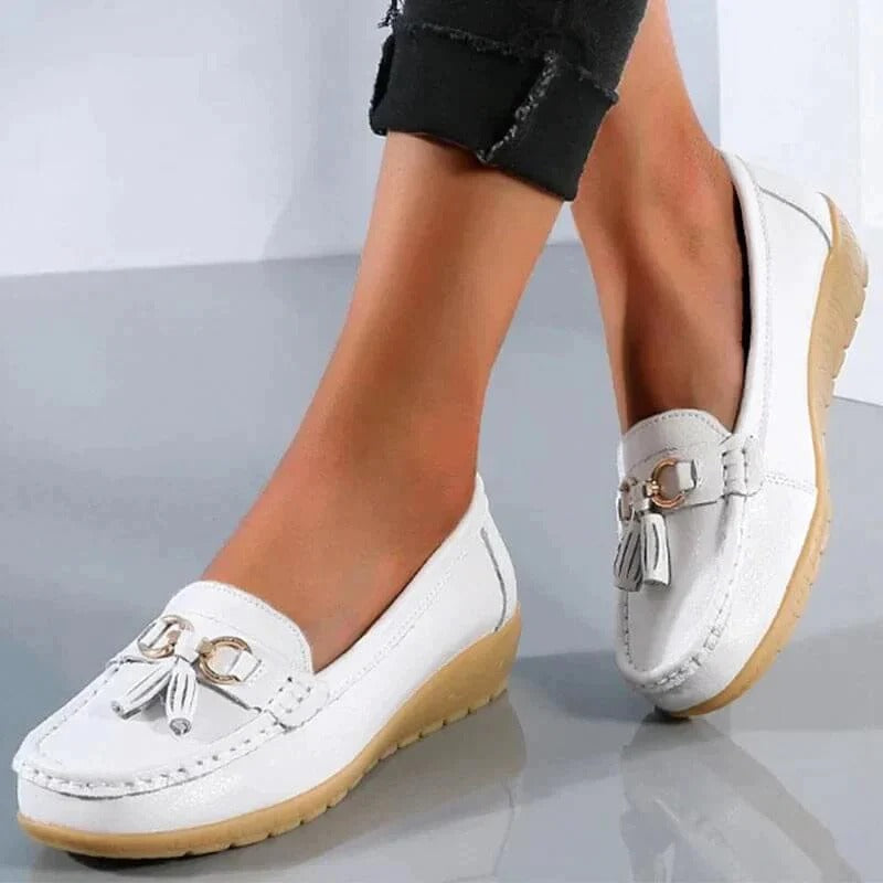 Comfortable Women's Leather Slip On Shoes