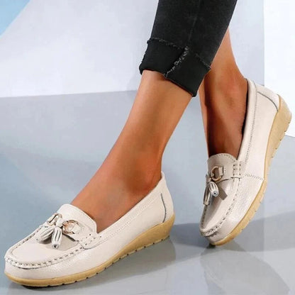 Comfortable Women's Leather Slip On Shoes