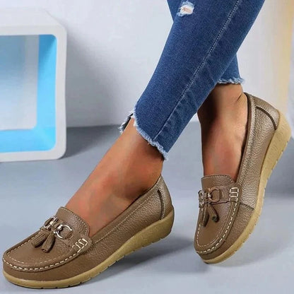 Comfortable Women's Leather Slip On Shoes