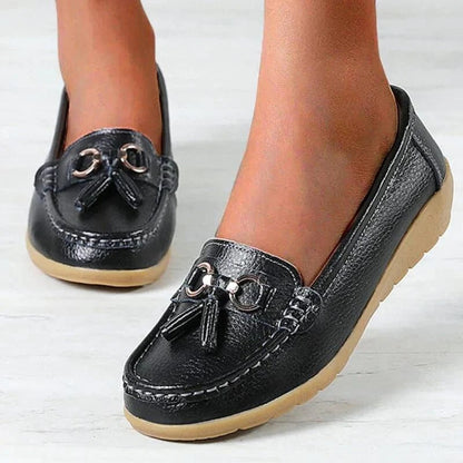 Comfortable Women's Leather Slip On Shoes