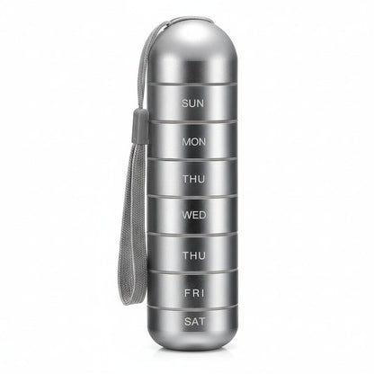Portable Compact Pill Box with 7 Day Supply