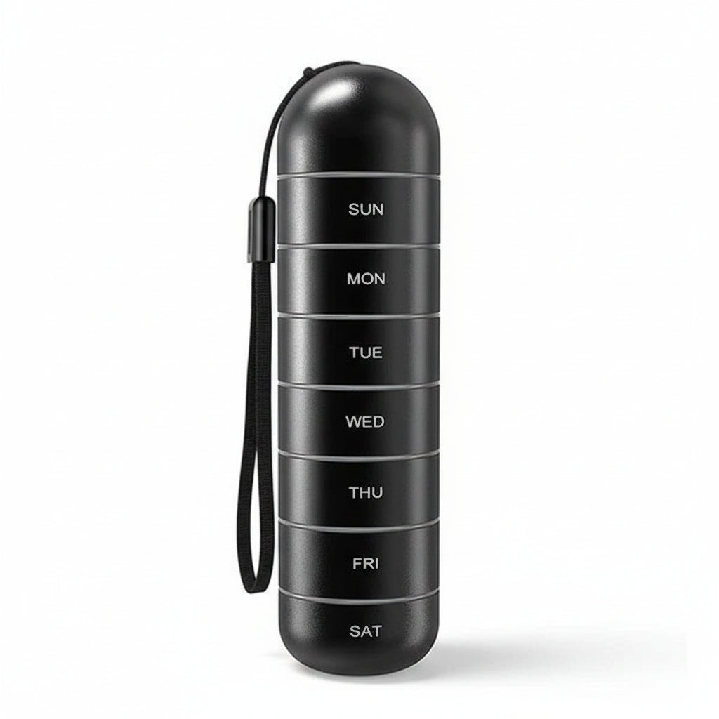 Portable Compact Pill Box with 7 Day Supply