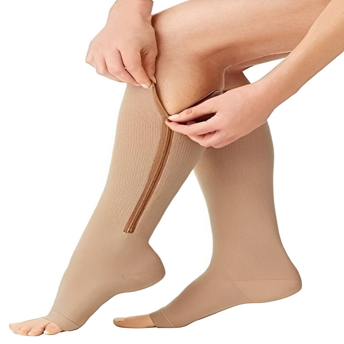 Durable Zip Stockings with Toe Protection and Strong Seams - Ortekor