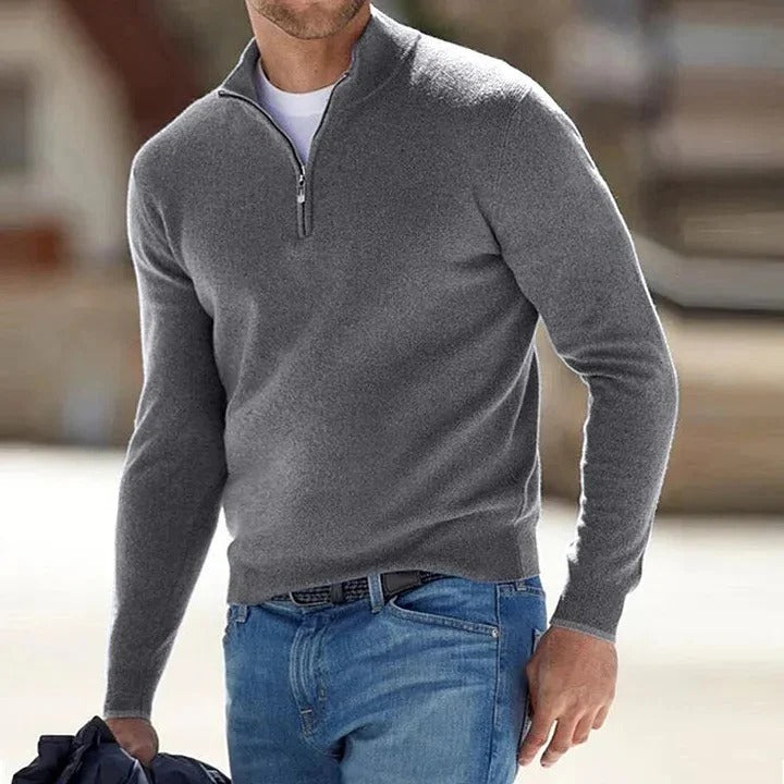 Soft Men's Full Zip Long Sleeve Sweater