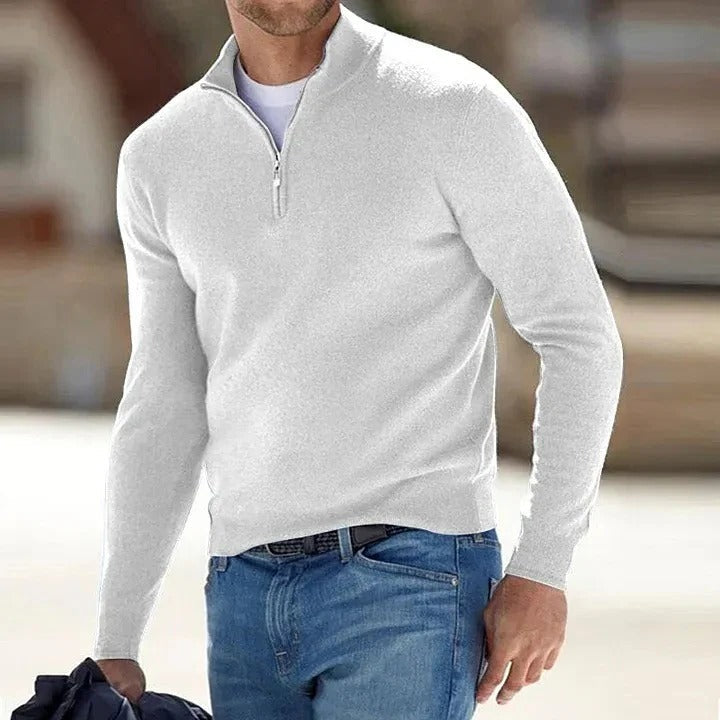 Soft Men's Full Zip Long Sleeve Sweater