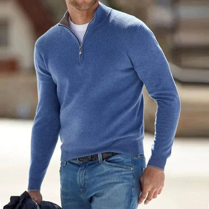 Soft Men's Full Zip Long Sleeve Sweater