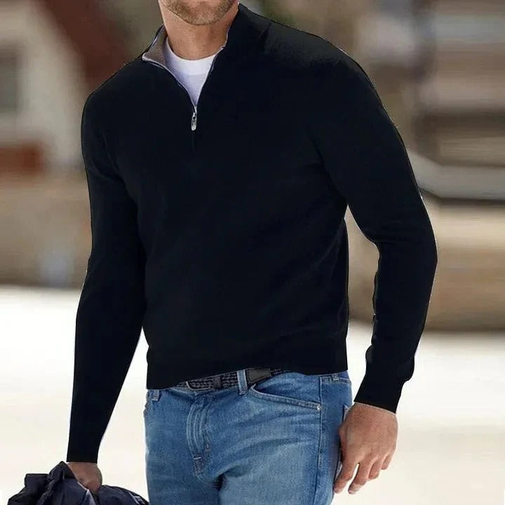 Soft Men's Full Zip Long Sleeve Sweater