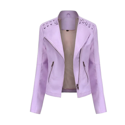 Classic Biker Leather Jacket for Women