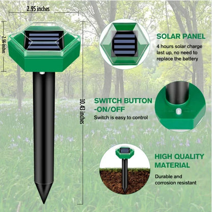 Outdoor Pest Repellent Solar Stakes, 4 Pack