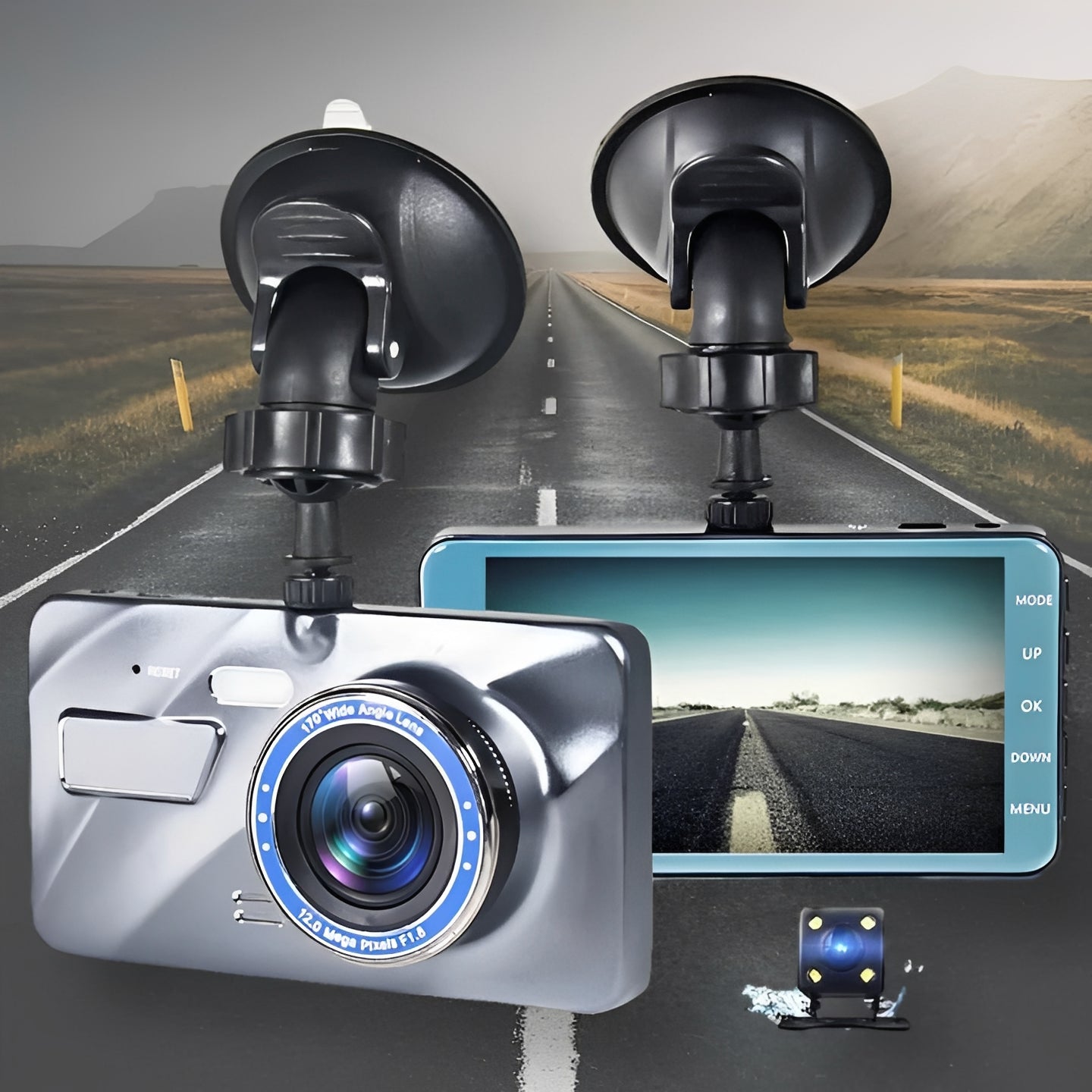 HD Dual Camera Car Dash Cam Front Rear View