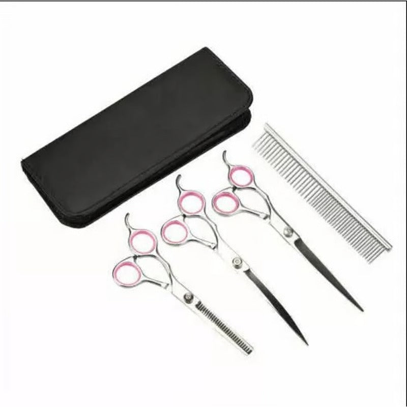 Pet Grooming Scissors Set with Sharp Stainless Blades