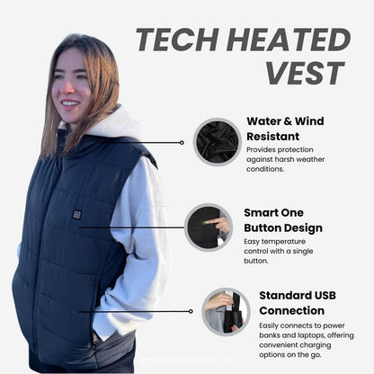 Warm Waterproof Jacket with Mesh and Adjustable Heat Settings