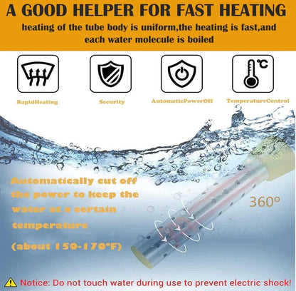 Compact Electric Water Heater with Durable Steel Element
