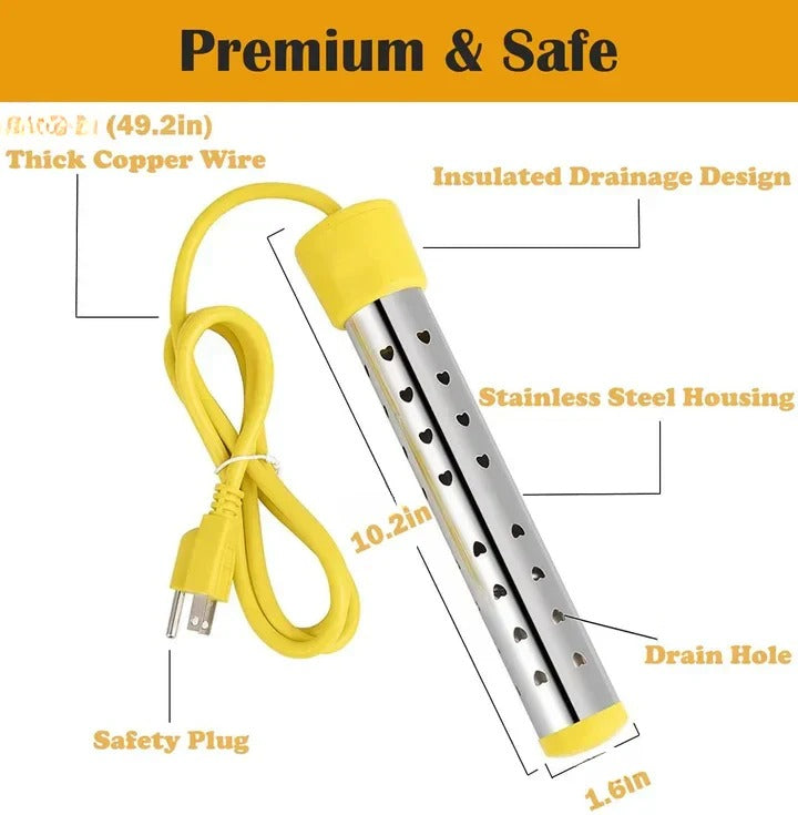 Compact Electric Water Heater with Durable Steel Element