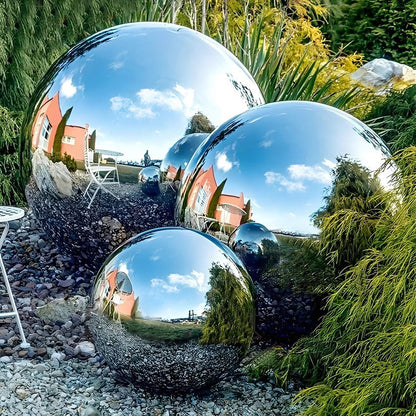 Metallic Mirror Garden Ball Ornaments for Outdoor Decor