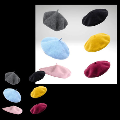 Soft Woolen Beret Hat for Women and Girls