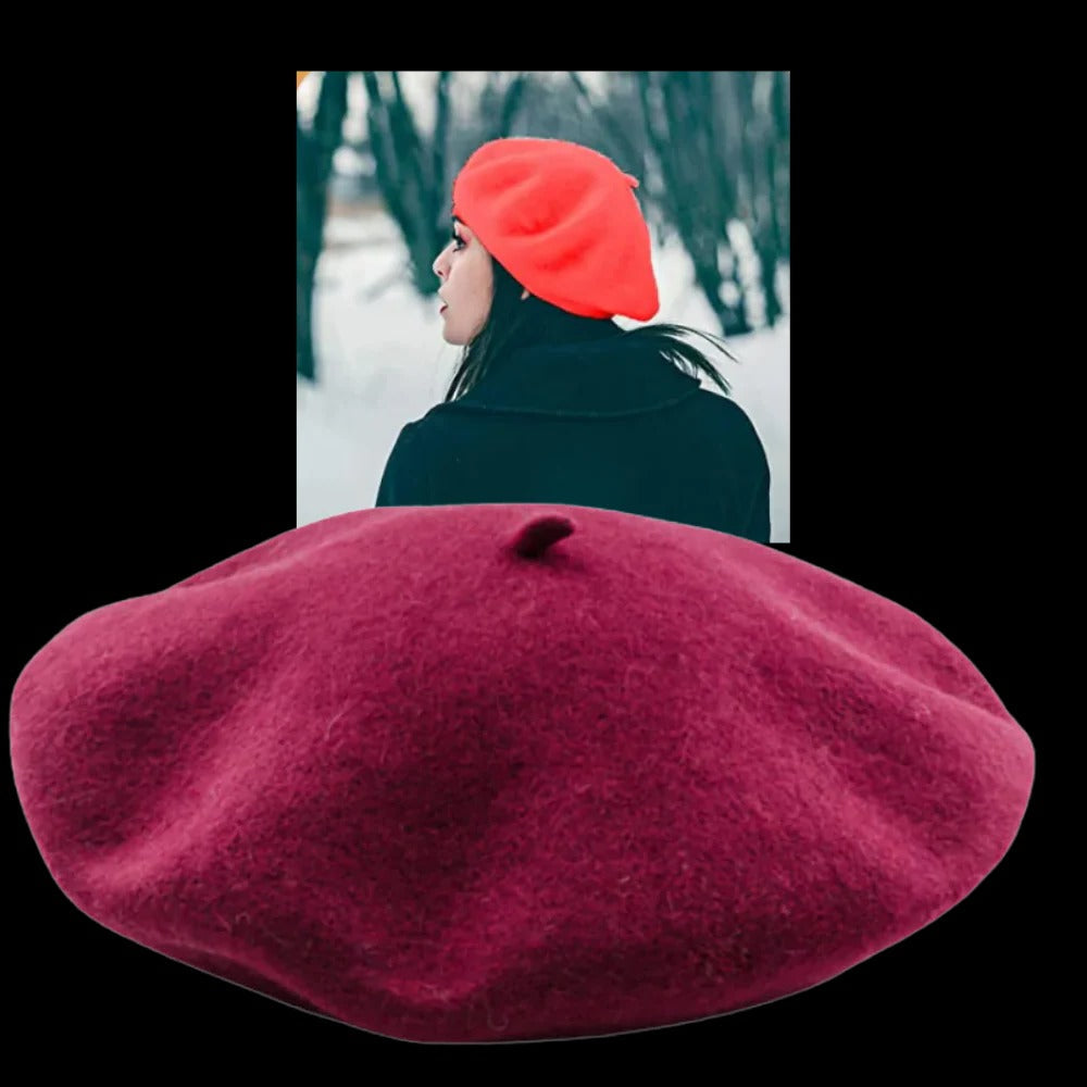 Soft Woolen Beret Hat for Women and Girls