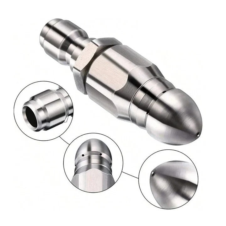 Heavy Duty Pipe Cleaner Nozzle Attachment for Drain Jets
