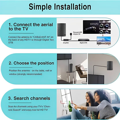 HD TV Indoor Antenna with UHF and VHF Signal