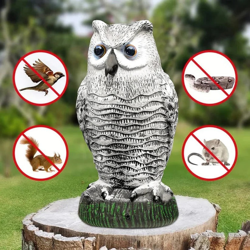 Motion Activated Solar Powered Owl Repellent Statue