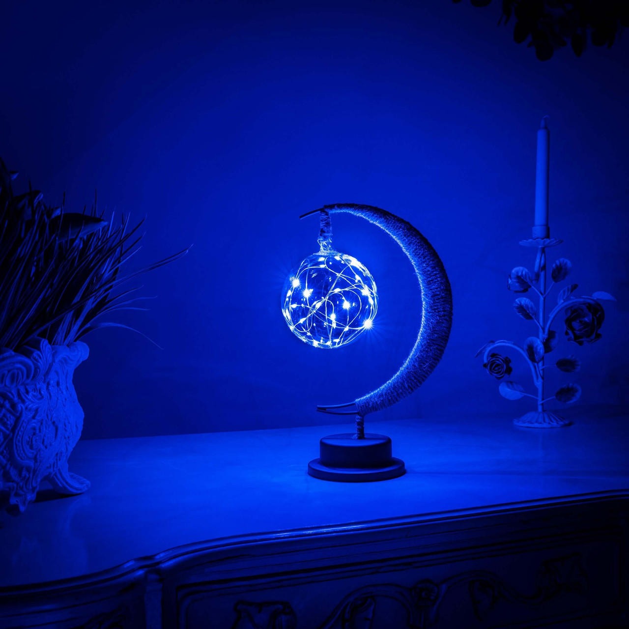 Glowing Moon Globe Table Lamp with Realistic Texture