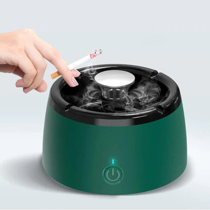 Compact Travel Ashtray with Smoke Filtration System