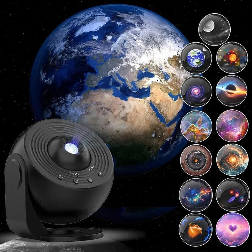 Cosmic Night Light Projector with Rotating Globe - Ortekor