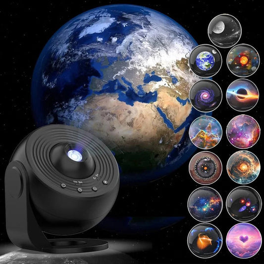 Cosmic Night Light Projector with Rotating Globe - Ortekor