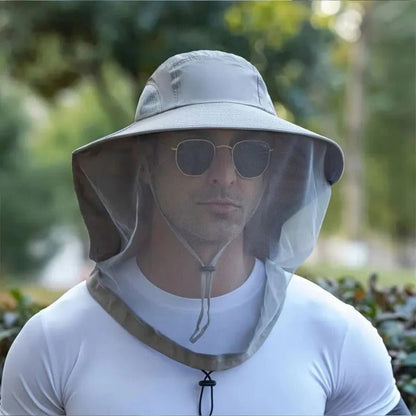 Large Brim Outdoor Sun Hat with Removable Bug Net