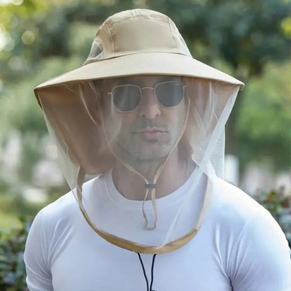 Large Brim Outdoor Sun Hat with Removable Bug Net