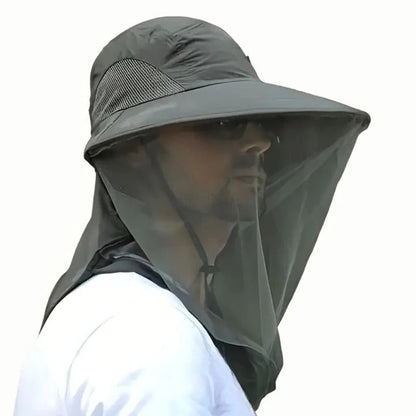Large Brim Outdoor Sun Hat with Removable Bug Net