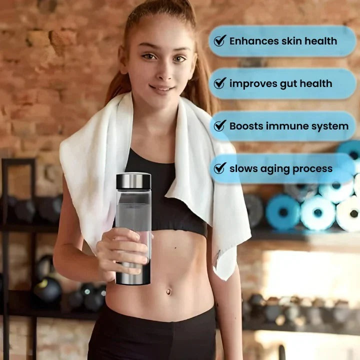 Compact Alkaline Water Bottle with Rechargeable USB Base