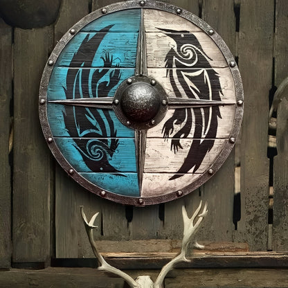 Unique Engraved Battle Shield and Customizable Norse Defense