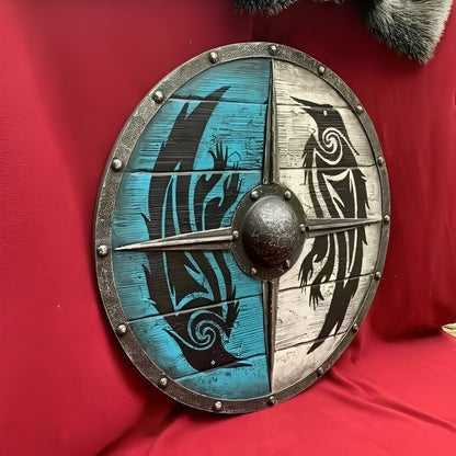 Unique Engraved Battle Shield and Customizable Norse Defense