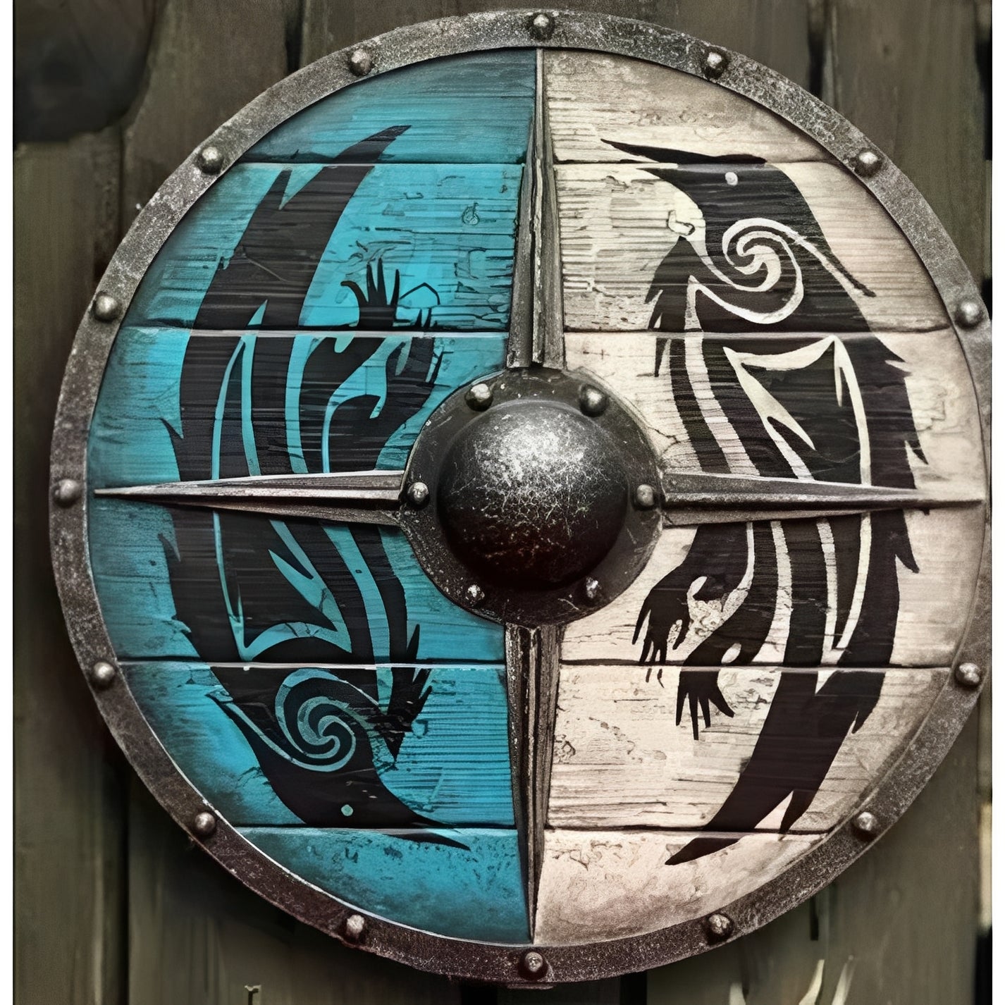 Unique Engraved Battle Shield and Customizable Norse Defense