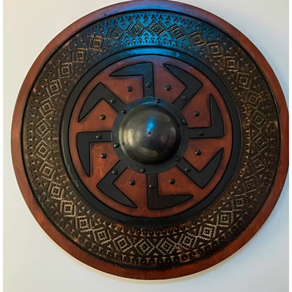 Unique Engraved Battle Shield and Customizable Norse Defense