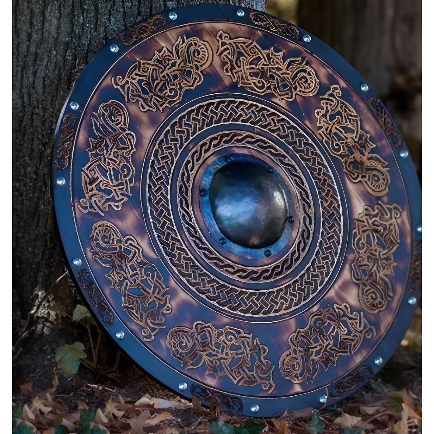 Unique Engraved Battle Shield and Customizable Norse Defense