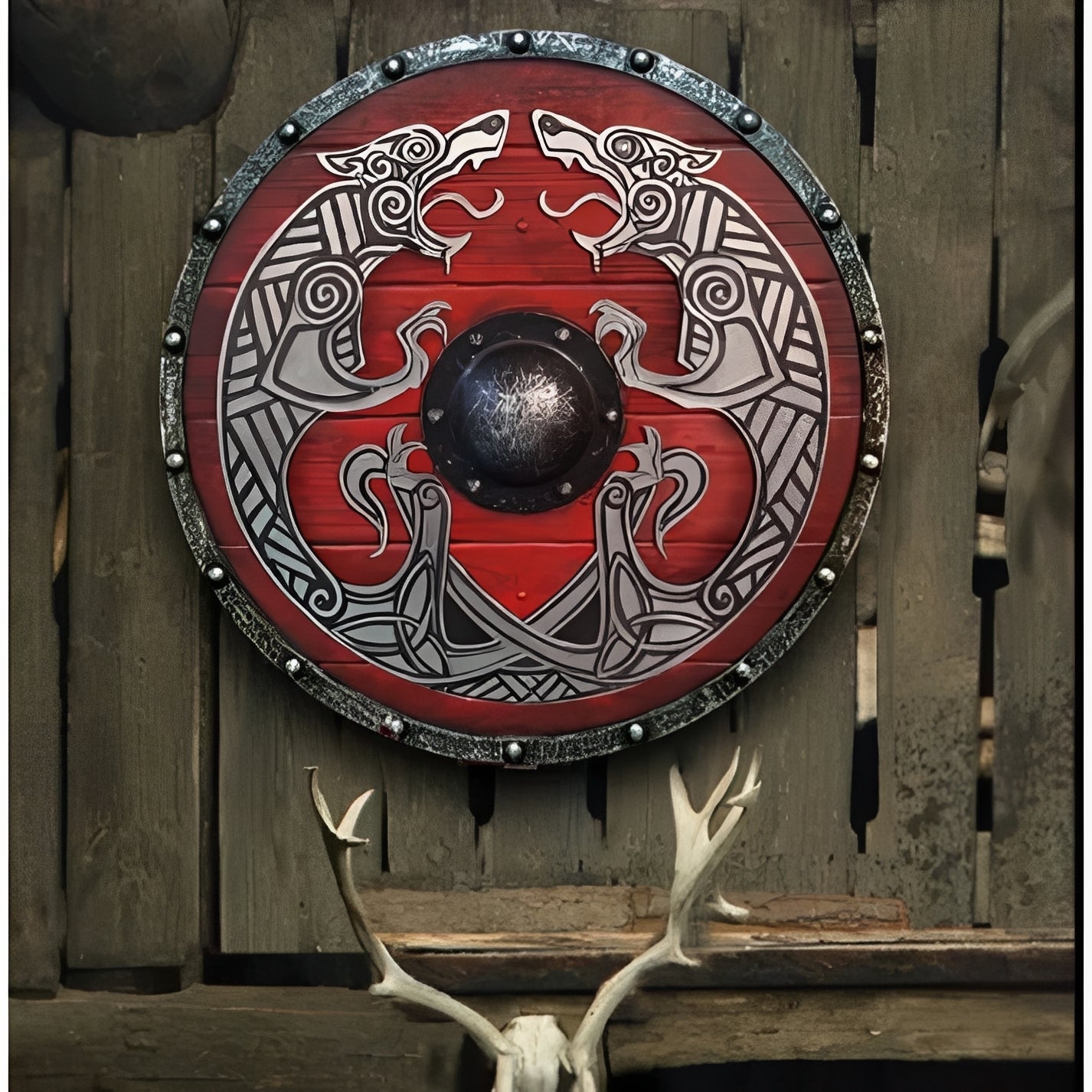 Unique Engraved Battle Shield and Customizable Norse Defense