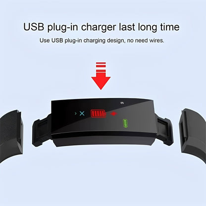 Sporty Fitness Tracker with Heart Rate Monitor Digital Screen