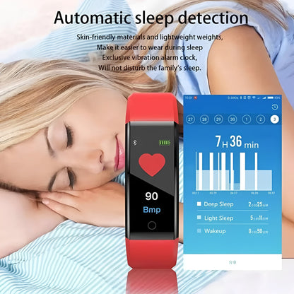 Sporty Fitness Tracker with Heart Rate Monitor Digital Screen