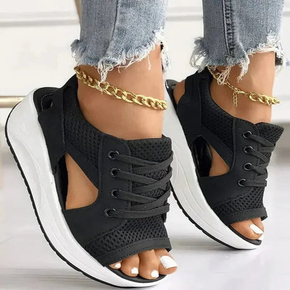 Comfortable High Heel Cutout Sandals with Soft Insoles