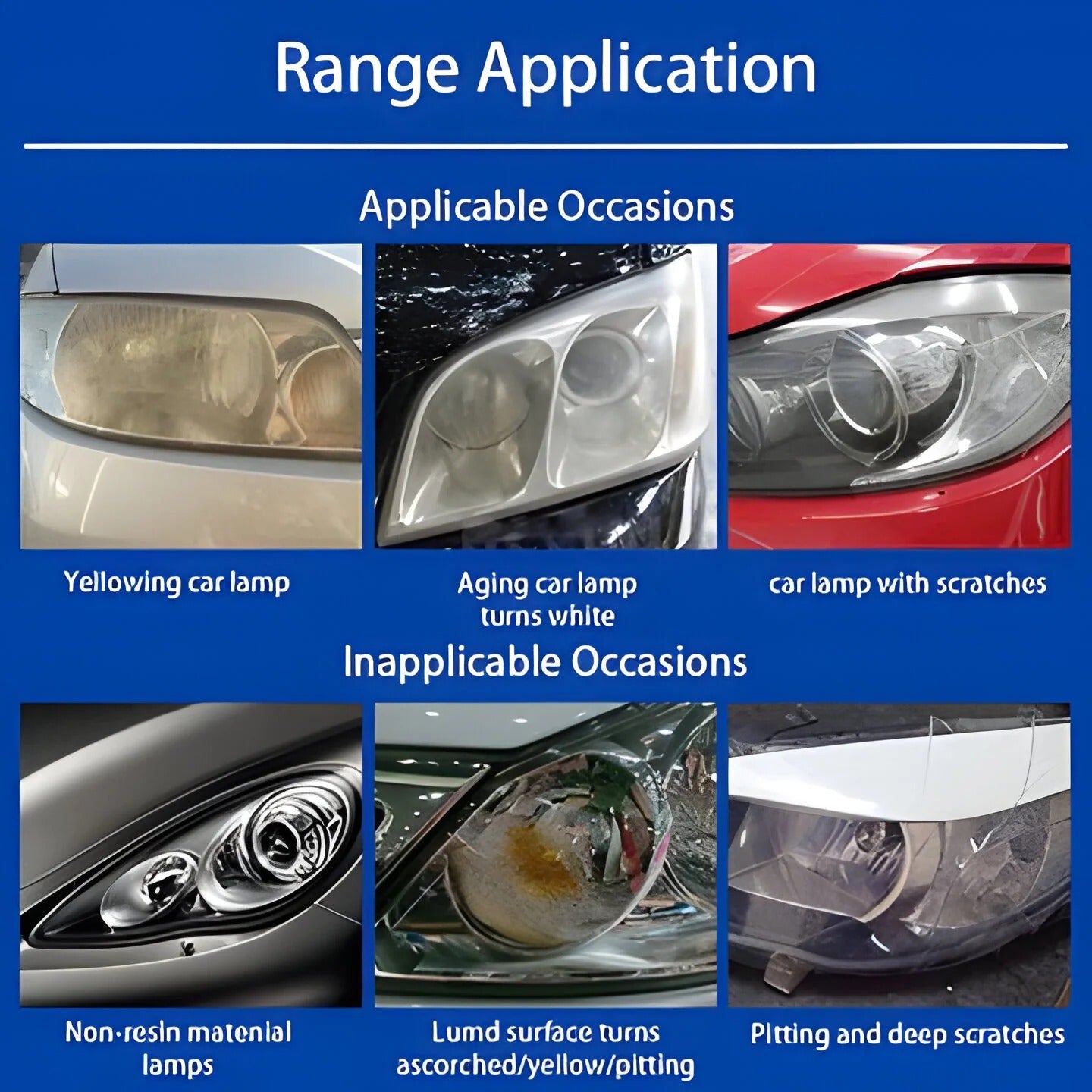 Car Headlight Repair Kit with Polish and Buffing Pads